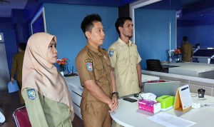 Rapat pengendalian inflasi yang dilakukan secara online diruang Kominfo Pulau Morotai